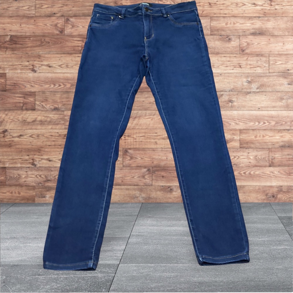 d.jeans Women Blue Skinny Jeans Size 12 Dark Wash Stretch Denim Straight Leg